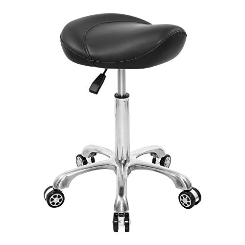 EASY LIFE Saddle Stool Rolling Chair Hydraulic Adjustable with Wheels for Office Home