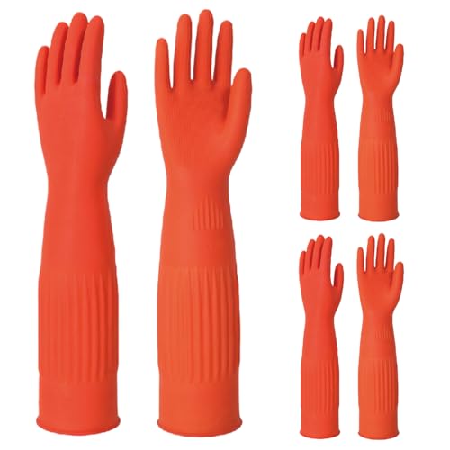 Lavaggio di guanti da 3 coppie da 3 pollici da 15 pollici senza slip guanti per pulizia in lattice protezione elastica per la pulizia di casa, cucina, bagno, auto, decorazioni di Halloween