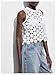 dsumvns Women Hollow Out Sleeveless Embroidered Tops Fashion Crew Neck Loose Fit Beach Vacation Cover Ups A-White