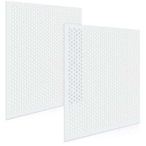 Image of DoubleFill 2 Pack 2' x 2' Plastic Perforated Tiles with 3 /8 inch Holes 24 inch x 24 inch White Drop Ceiling Tiles Plastic Ceiling Grid Covers