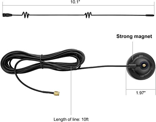 Yakry Y68 Longer Antenna Stronger 7db Antenna with 13.5 ft Extension Cable for Analog/Digital Signal Wireless Built-in Backup Camera and Monitor Systems or Other Devices - Image 2