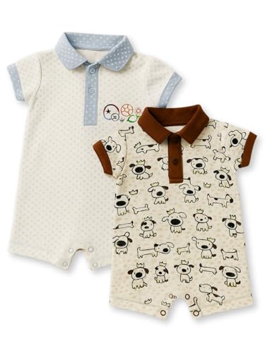 Image of TuddyBuddy 100% Cotton Romper /Jumpsuit /Bodysuit Set for Baby (Pack of 2 Playsuits)
