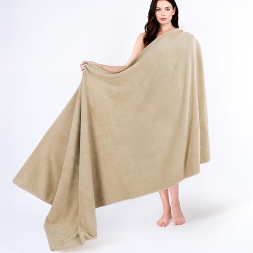 Cotton Paradise 100% Cotton 40x80 Oversized Bath Sheet, Extra Large Turkish Bath Towels for Bathroom, Beige Bathsheet