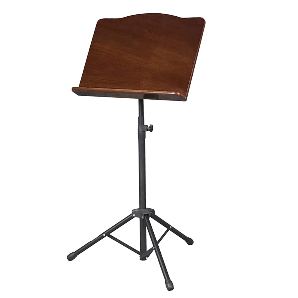 Leggio Regolabile in Altezza, Supporto Portatile per spartiti, Supporto Pieghevole per spartiti, Supporto in Legno e Metallo, treppiede，Brown