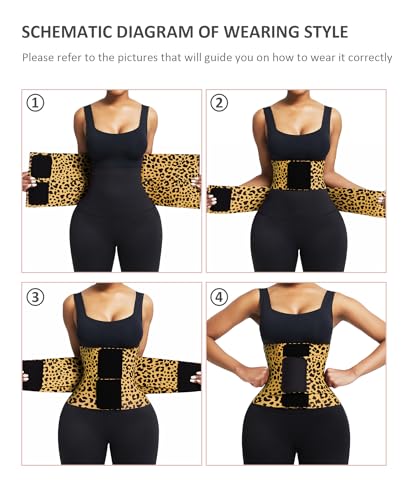 Feelingirl Women Neoprene Workout Waist Trainer Belt Tummy Control Waist Cincher Trimmer Sauna Perspiring Workout Body Shaper Leopard 3Xl thumb #4