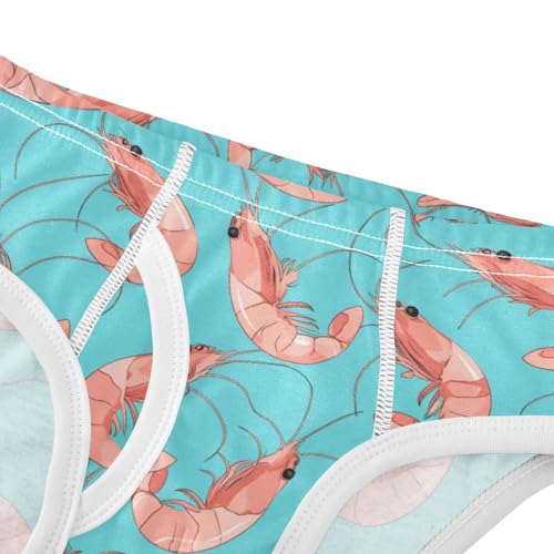 Wusikd Pink Shrimp Boys' Underwear Cotton Blue Boys Briefs Soft Toddler Underwear 2T4