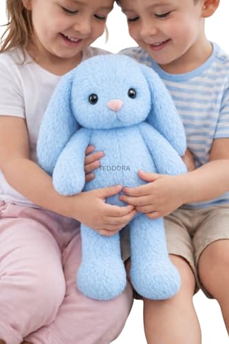 Image of Bunny Soft Toy for Girls Boys Kids,Sky Blue,Teddy Rabbit Animal Plush Stuffed Baby Teddy Gift Birthday, 25cm