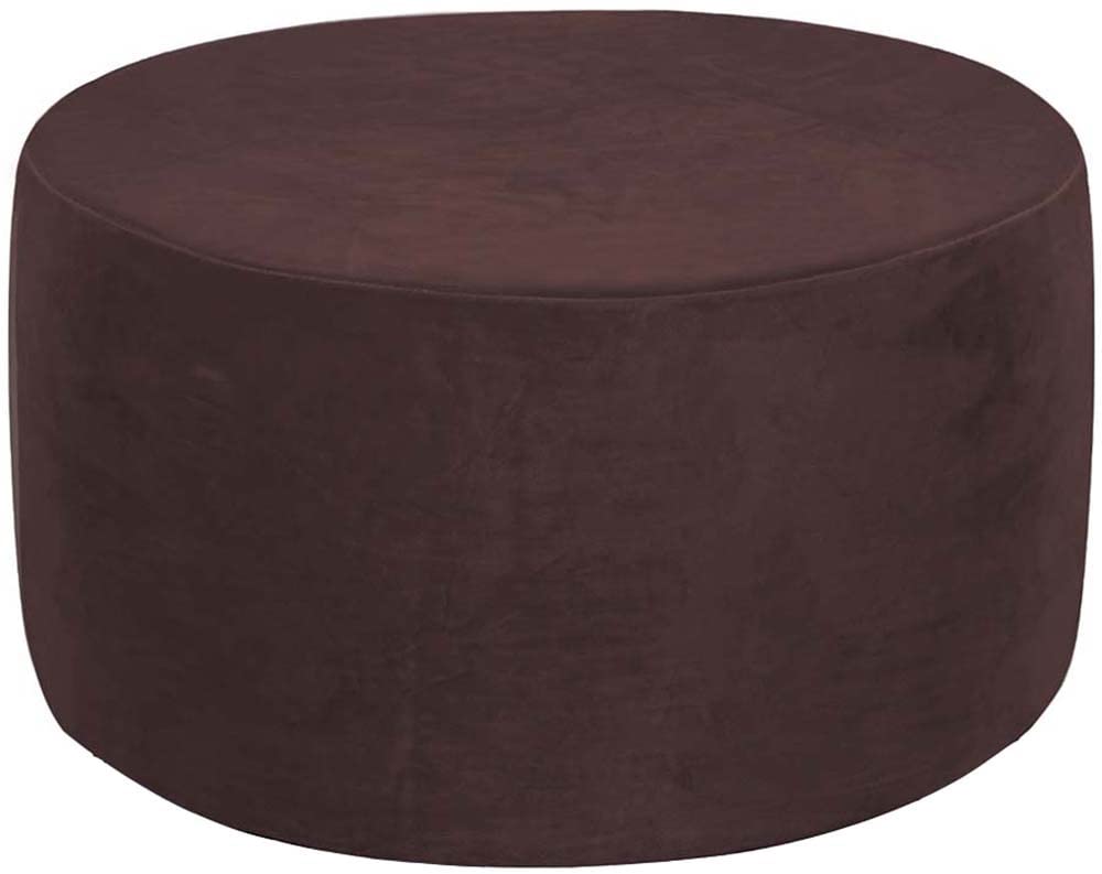 Velvet Ottoman Slipcovers /Cover ，Round Stretch Footstool Cover, With Elastic Bottom ， Modern Dustproof Foot Stool Covers Removable Washable Large Anti-Slip Pouffe Cover ( Color : A11 , Size : 60-73cm