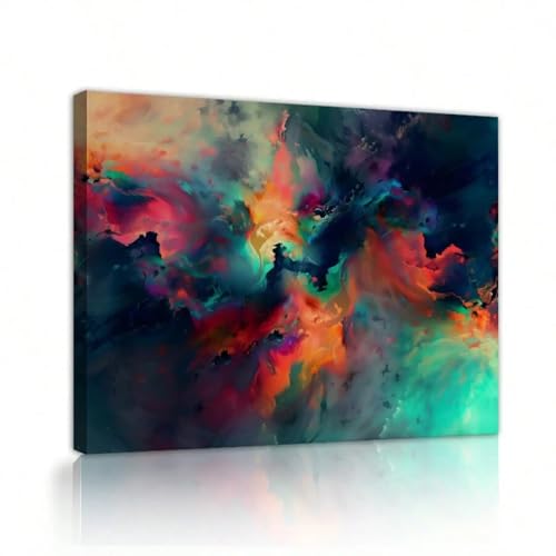 Affiche paysage nature abstrait tableau sur toile nuages colorés 30x45cm