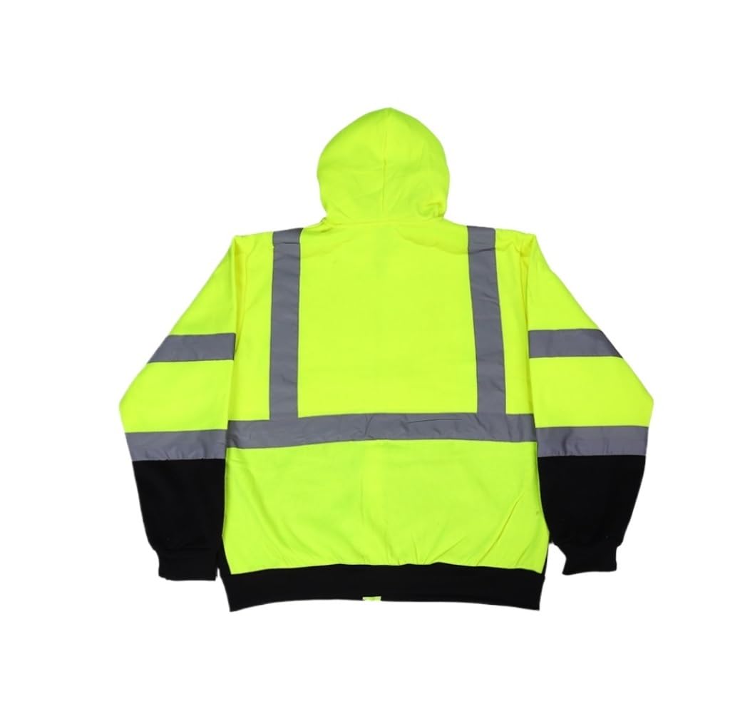 Chaleco de Alta Visibilidad Chaleco Reflectante Ropa De Seguridad Reflectante Con Capucha Cálida De Terciopelo De Manga Larga De Otoño E Invierno Chaleco de Trabajo Chaleco de Seguridad