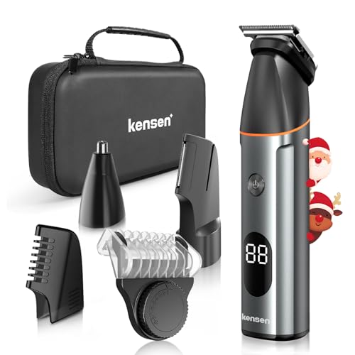 kensen Tondeuse Corps Homme Intime 3-en-1 Tondeuse Barbe et Corps Homme & Rasoir Nez Oreilles...