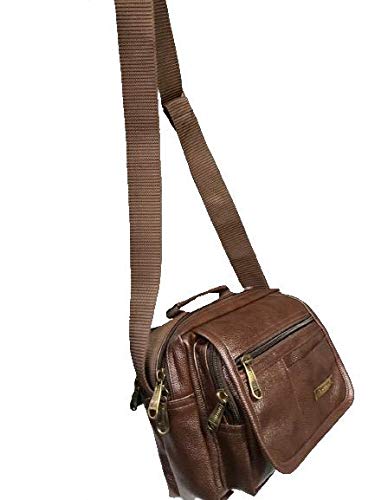 Handcuffs Small Sling Bag for Men | PU Leather Chest Slinger bag | Crossbody satchel | Corporate Gift Item | Passport Sling (Dark Brown) 2