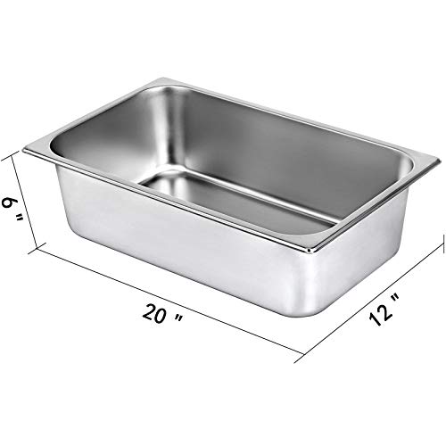 WWDOLL Hotel Pan 6“ Deep Steam Table Pan Full Size 21 Quart Pack of 6 Stainless Steel Steam Table Pan