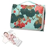 Fasciatoio riutilizzabile Bambino con Tasca in Tessuto Begonia Giapponese Verde Rosso Portatile Fasciatoio Pad Leggero e Pieghevole Cambiador de pa?ales para Bebes