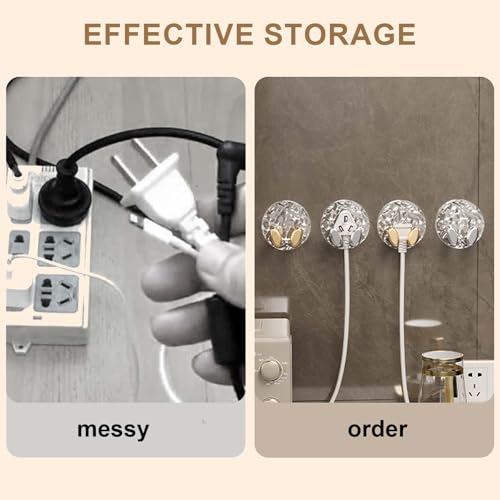 Marjoramy 8 Stück Klebehaken,Handtuchhalter Ohne Bohren,Kleiderhaken Kinder,Kleiderhaken Selbstklebend,Wandhaken Für Stecker Und Kabel, Ideal Für Küche, Büro Und Steckdosen (Gold)