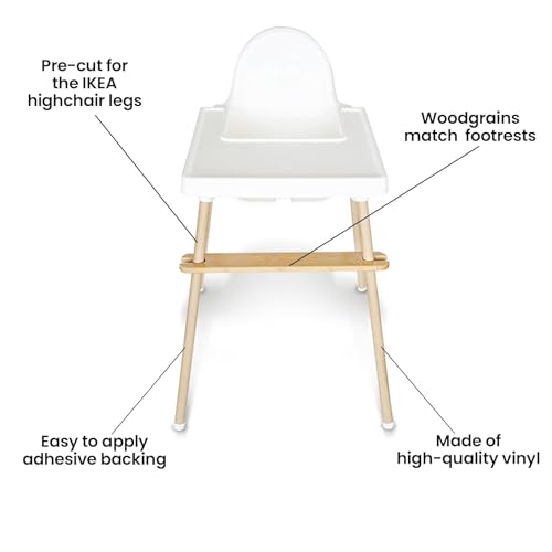 Image of Bamboo Style Highchair Adhesive Strips, 4 Pcs, Compatible with IKEA Antilop Highchair, Coconut Wood Pattern