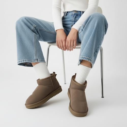 Image of CUSHIONAIRE Hip-3 Genuine Suede Leather Ankle Boots for Women - Pull On Cozy Faux Fur Boots Womens Shoes with Comfortable Memory Foam