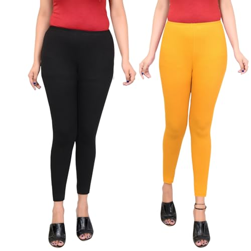 Image of Women Ankle Length Leggings Combo Pack Stretchable Comfortable Slim Fit High Waist Leggings for Women Ankle Length Soft Fabric