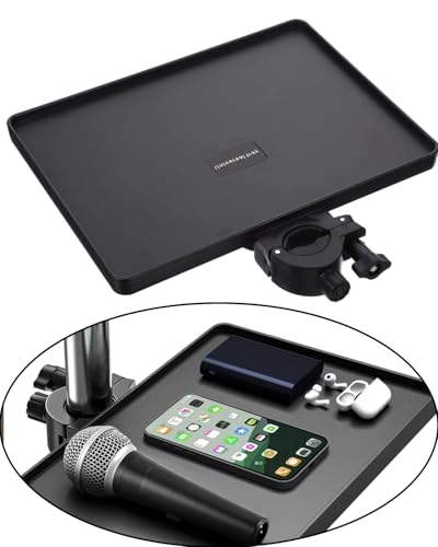 QLEUIFT 1 pcs Bandeja de Soporte para micrófono, Bandeja para Tarjetas de Sonido, Soporte de Estante Ajustable, Soporte Multifuncional para micrófono, Soporte para teléfono para transmisión en Vivo