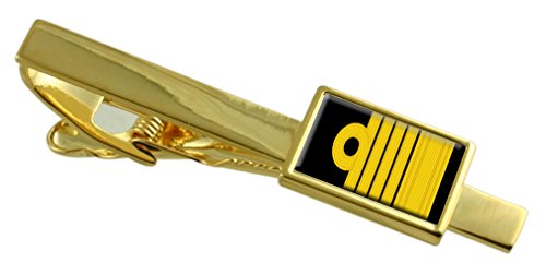 Clip de corbata Almirante de la Flota en color oro con estuche de grabado personalizado para marina