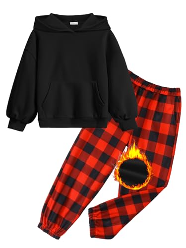 Image of Arshinet Girls 2 Piece Outfits Hoodie Sweatsuit Sets Oversized Sweatshirt and Baggy Fall Fashion Sweatpant with Pockets