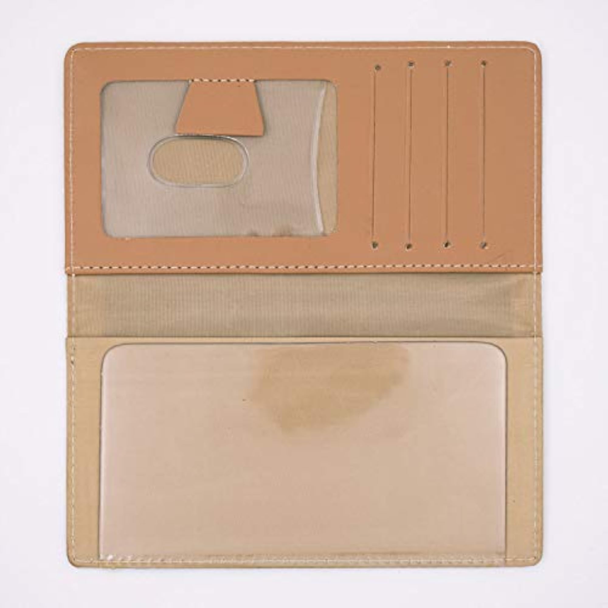 PU Leather Checkbook Cover, Flat White