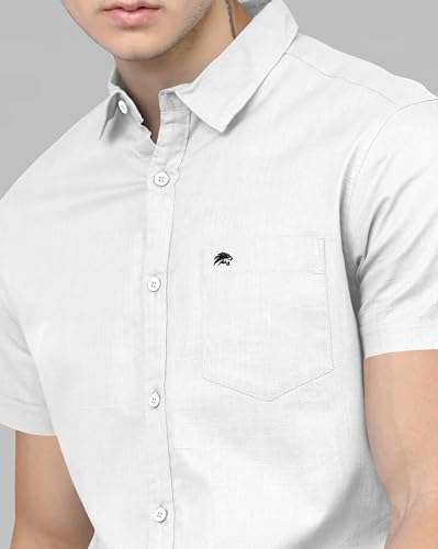 Image of BRUCEWANE Men's 100% Cotton Half Sleeve Shirt