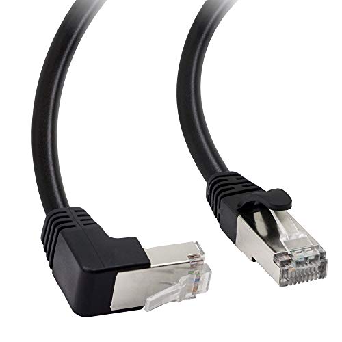 Cat5 Ethernet Cable,Rj45 Male To Male 90 Degree Internet Network Lan Cable Patch Cord For Pc, Router, Modem, Printer, Xbox, Ps4-1.5Ft (Angle Down) #TOP22