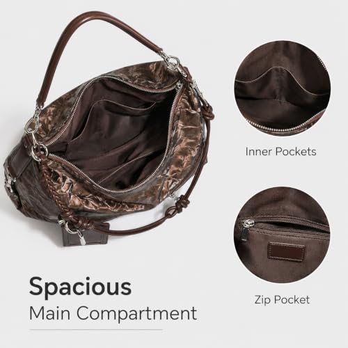 Image of Shoulder Purse for Women, Leather Women's Handbag Y2k Aesthetic Coquette Shoulder Bag Hobo Punk Trendy Ladies Purse