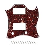 Banworks Plaque de protection 3 plis USA SG Standard 11 trous Batwing Full Face Large Pickguard pour Gibson SG Standard Modern Series JT/HB 26 Marron foncé Écaille de tortue