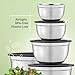 JoyJolt Stainless Steel Mixing Bowls with Airtight Lids, 7 Piece Nesting Bowls Set for Kitchen with Measurement Marks, Non-Slip Bottoms, Cooking, Baking, Prepping, Storage, 7/5/4/3/1.5/1/.75QT, Black