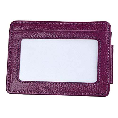 RFID Blocking Slim Money Clip Genuine Leather Minimalist Front Pocket Wallet for Men Women (Purple)2