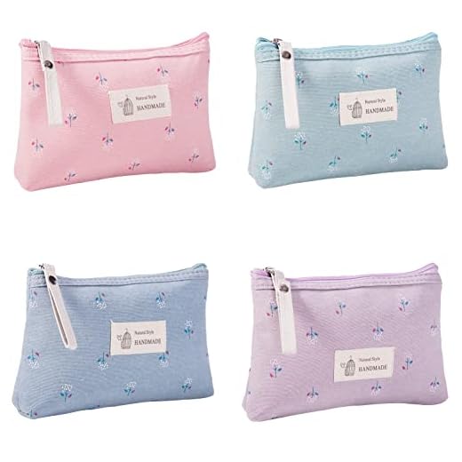 Fyfjur Organizador de 4 Bolsas de Maquillaje, Bolsa de Maquillaje Pequeña, Bolsa de Cosméticos, Estuche para Lápices, Neceser Portátil, Neceser de Belleza, Neceser de Viaje para Mujeres y Niñas