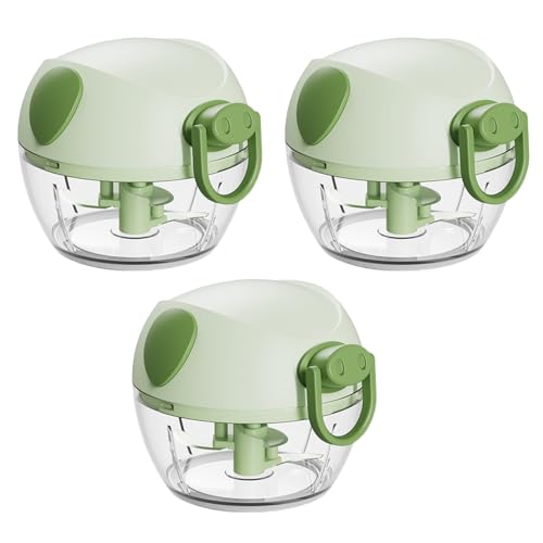 Affettatrice manuale per verdure e cipolle, 170 ml, per frutta e cipolla, con cavo a corda, tritatutto universale per verdure, frutta, aglio, alimenti per bambini, 3 pezzi A