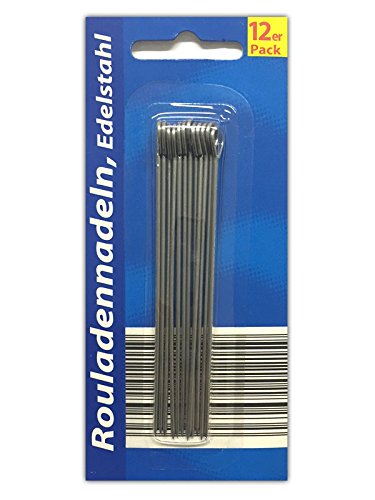 Pack de 12 pinchos para roulade (Acero Inoxidable, Soporte para roulade agujas roulade Carne Aguja