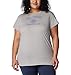 Columbia Women's Trek Short Sleeve Graphic Tee, Columbia Grey Heather/CSC Emblem, 1X