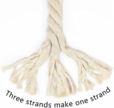 SINYLOO Thick Cotton Rope 1.25 inch × 25 feet Tug of War Rope - Twisted Cotton Rope for Swing Hanging Crafts Outdoor - White