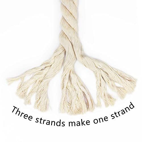 SINYLOO Thick Cotton Rope 1.25 inch × 25 feet Tug of War Rope - Twisted Cotton Rope for Swing Hanging Crafts Outdoor - White