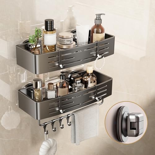 Lista de Dib los 5 mejores. 47 Esquinero para Baño Regadera Ventosa Repisas Sin Taladro Organizador de Regadera Metal de Aluminio Porta Shampoo Antióxido Estante Organizador Baño Gris Mueble para Regadera