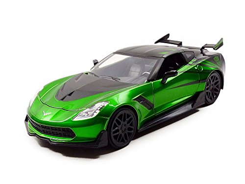 Jada Toys Metals Transformers Chevy Corvette Crosshairs Diecast Vehicle Green, 1:24 Scale