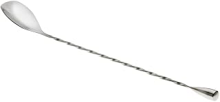 Barfly 11 7/8" Stainless Steel Bar Spoon - Angled Design for Precise Cocktail Mixing & Layering