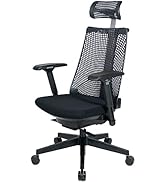 イトーキ サリダ YL9G ブラック×グレーライン ゲーミングチェア【全身を支えるハイバック / 通気性に優れたメッシュ形状 / 高機能ヘッドレスト / こだわりのソフトな座面 / 快適な4Dア...