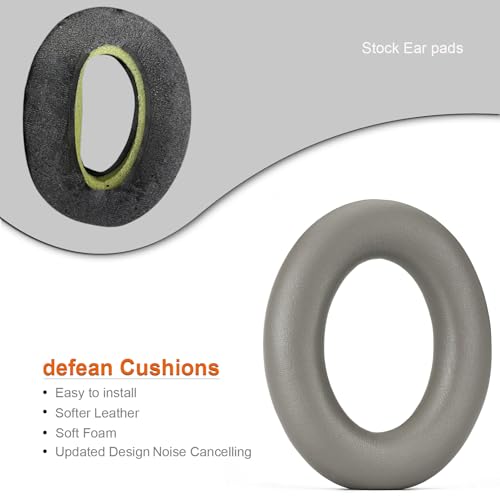 Almohadillas de reemplazo Defean compatibles con audífonos inalámbricos Sennheiser Accentum/Accentum Plus, cuero más suave y espuma de aislamiento de ruido (dorado) miniatura 6