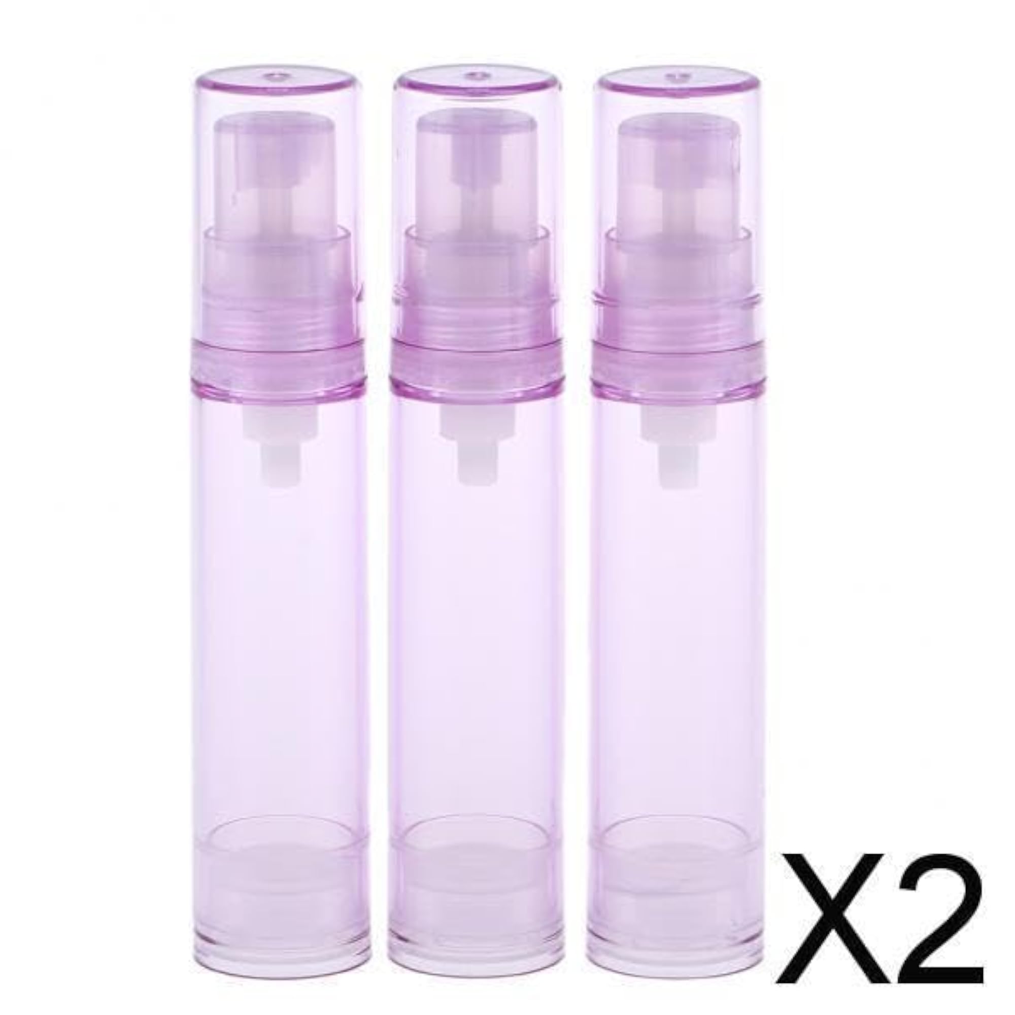 10ml Empty Airless Pump Bottles Refillable Cosmetic Containers, Purple