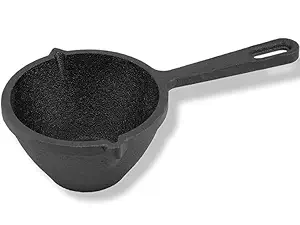 Mahi Store Iron Tadka Pan/Fry Pan/thalipu karandi with Handle Loha/Lokhand (4.5 inch, 11.5cm) 8mm Thickness