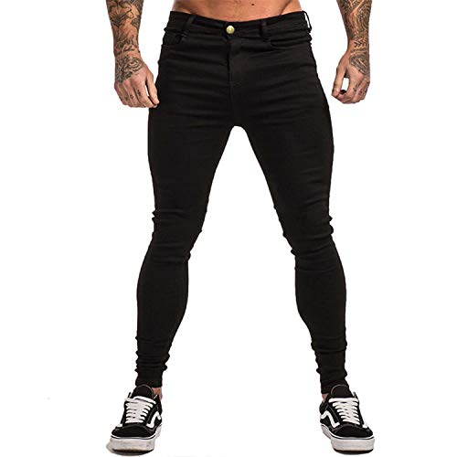 Andongnywell Black Skinny Jeans for Men Stretch Super Skinny Fit Jeans Biker Slim Fit Stretchy Tapered Denim Pants2