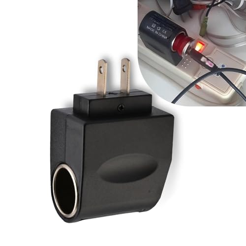 yorpyep AC to DC Converter, 220 V to 12 V Wall Cigarette Lighter Conversion Plug Adapter, High...