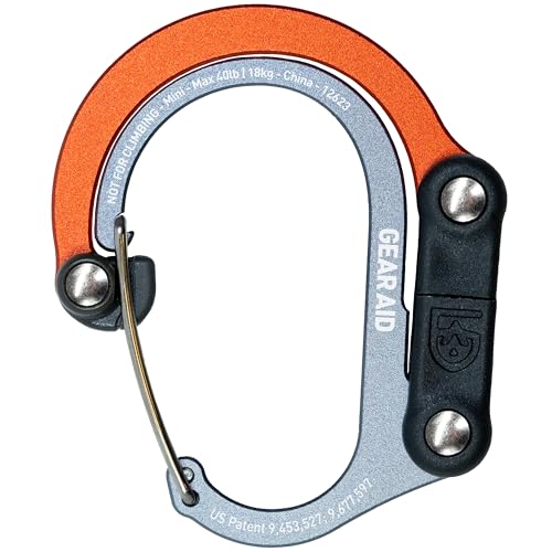 Gear AID HEROCLIP (Mini) Karabiner und Haken zur Befestigung von Taschen Geldbörsen Laternen Kinderwagen Werkzeugen Helmen Wasserflaschen und vielem mehr - Orange
