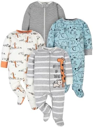 Gerber Baby Boys 4 Pack Sleep 'N Play Footie Baby and Toddler Sleepers
