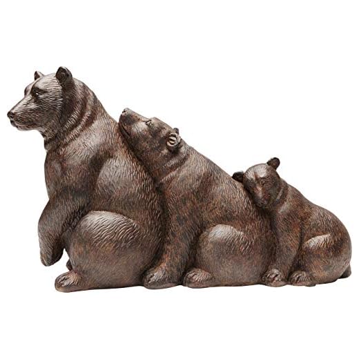Kare Design Deko Objekt Relaxed Bears, Wohnzimmer Dekoration im Kolonialstil, Bärenfamilie Deko Braun, Dekoobjekt Animal, Polyresin (H/B/T) 20x32x12,5cm